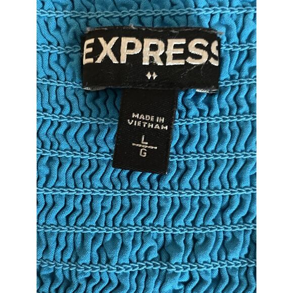 Express Dress Womens L Babydoll Coquette Smocked Spaghetti Strap Skater Y2k - Picture 4 of 10
